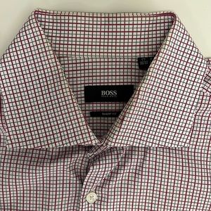 Hugo Boss, sharp fit, long sleeve button down men’s fit 17” 36/37 good condition